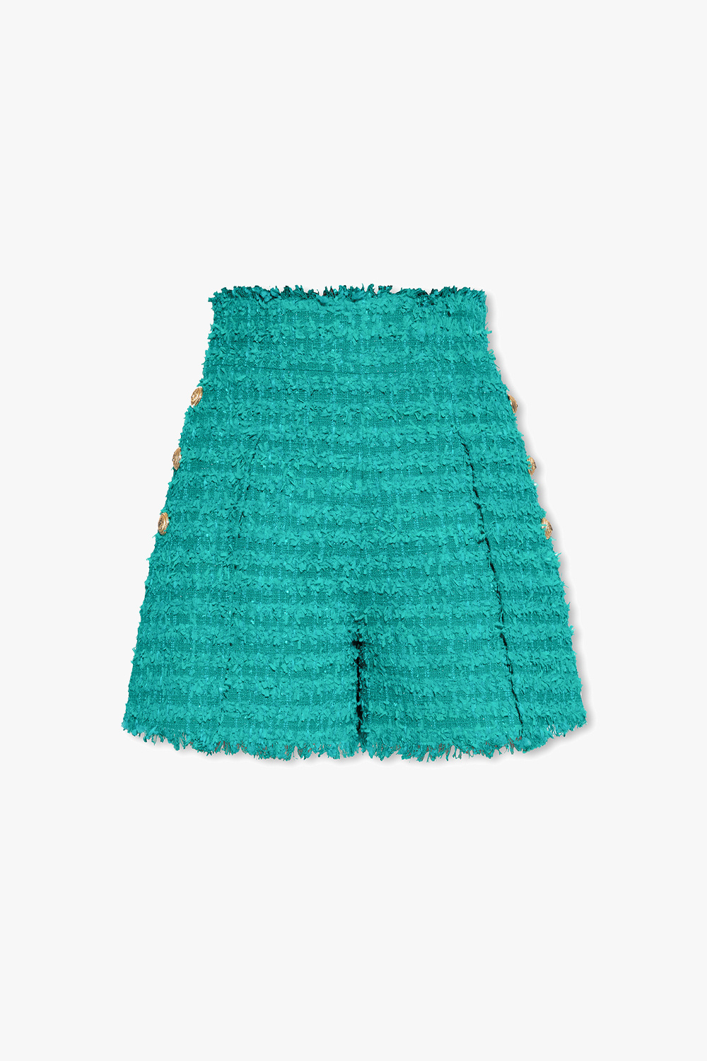 【送料&関税込】Balmain Tweed Shorts Balmain High-rise cotton-blend tweed shorts - Runway Catalog